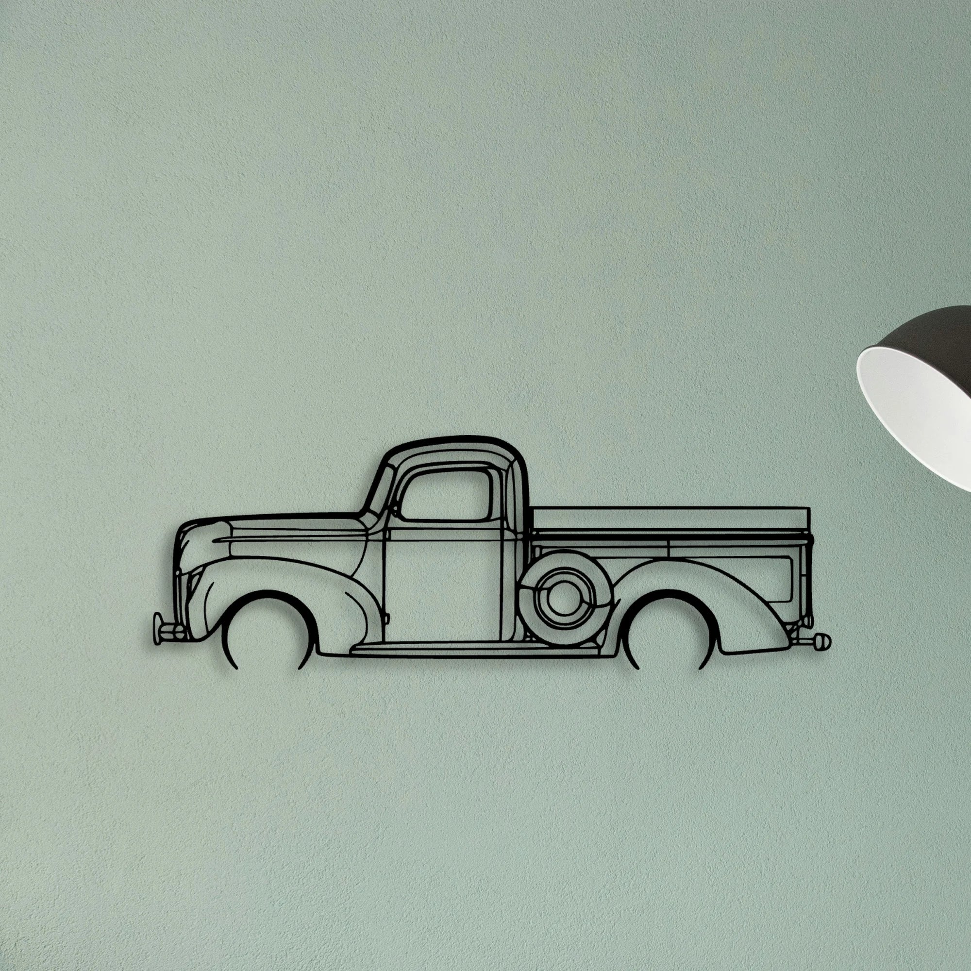 F100 1940 Classic Silhouette Metal Wall Art - Tinvibe
