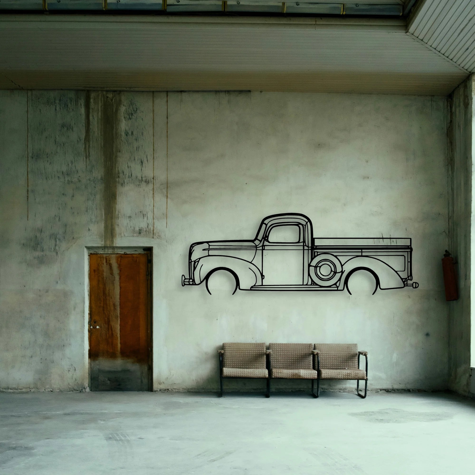 F100 1940 Classic Silhouette Metal Wall Art - Tinvibe