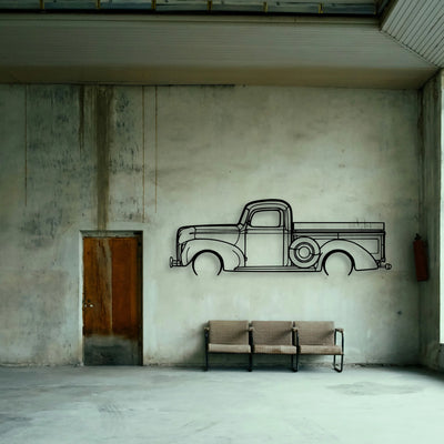 F100 1940 Classic Silhouette Metal Wall Art - Tinvibe