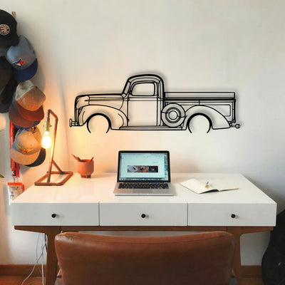 F100 1940 Classic Silhouette Metal Wall Art - Tinvibe