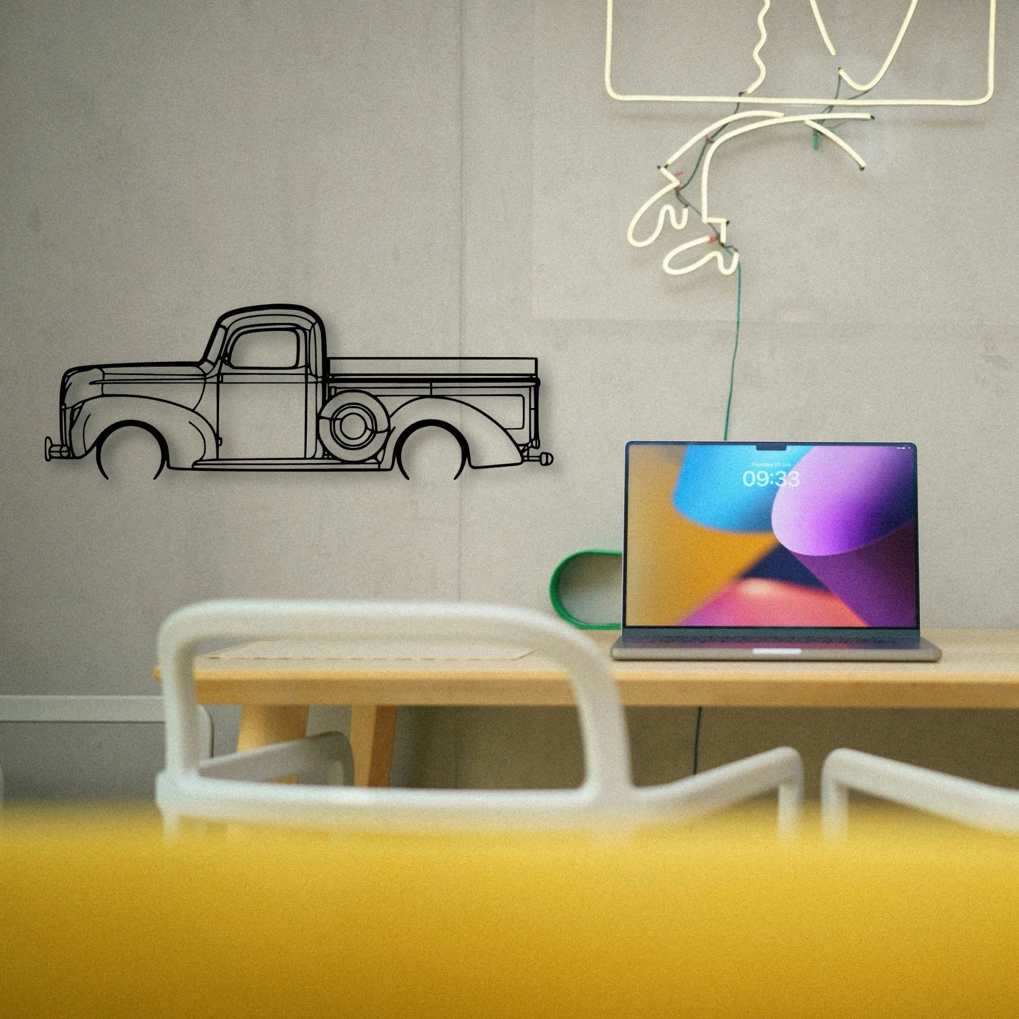 F100 1940 Classic Silhouette Metal Wall Art - Tinvibe