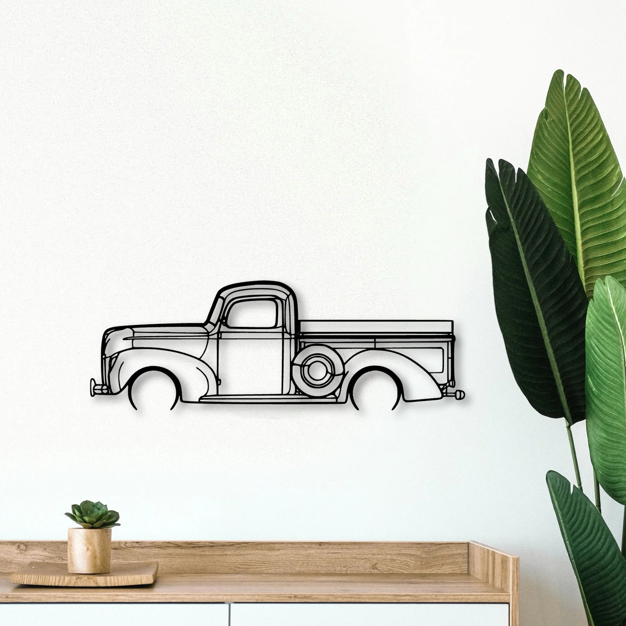 F100 1940 Classic Silhouette Metal Wall Art - Tinvibe