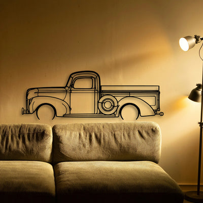 F100 1940 Classic Silhouette Metal Wall Art - Tinvibe