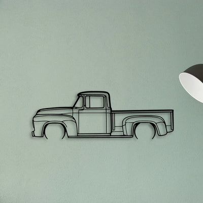 F100 1956 Classic Silhouette Metal Wall Art - Tinvibe