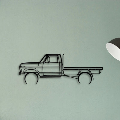 F100 Tray 1977 Classic Silhouette Metal Wall Art - Tinvibe