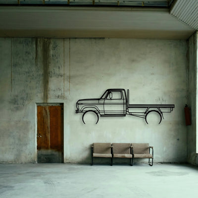 F100 Tray 1977 Classic Silhouette Metal Wall Art - Tinvibe