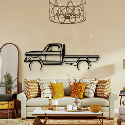 F100 Tray 1977 Classic Silhouette Metal Wall Art - Tinvibe