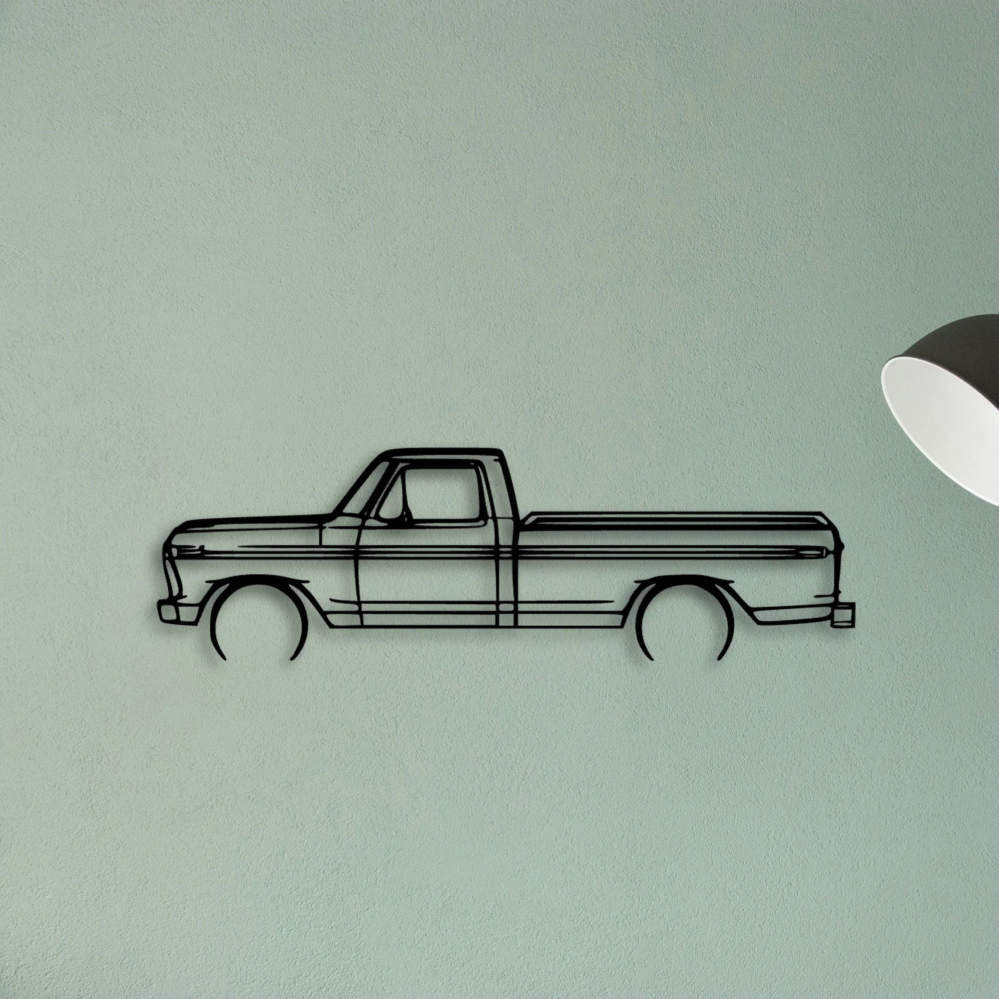 F150 1977 Classic Silhouette Metal Wall Art - Tinvibe