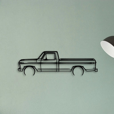 F150 1977 Classic Silhouette Metal Wall Art - Tinvibe