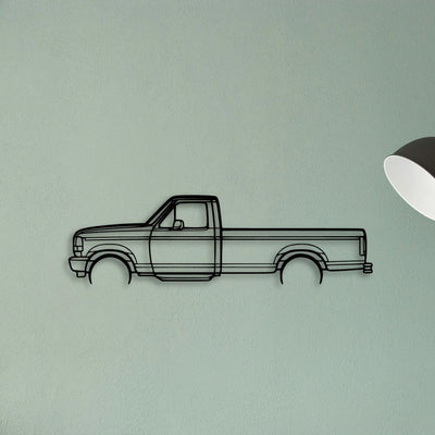 F150 1996 Classic Silhouette Metal Wall Art - Tinvibe