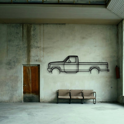 F150 1996 Classic Silhouette Metal Wall Art - Tinvibe