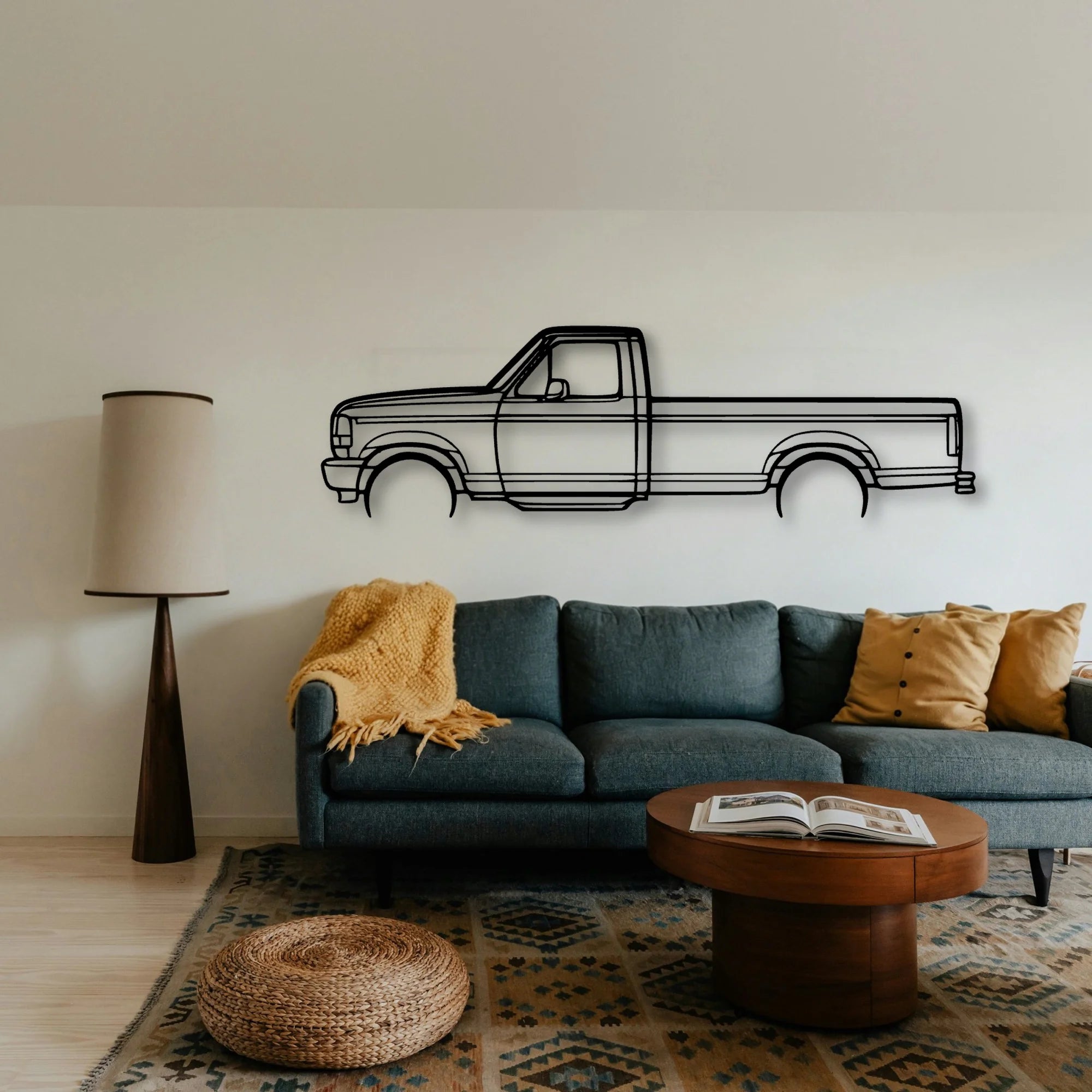 F150 1996 Classic Silhouette Metal Wall Art - Tinvibe