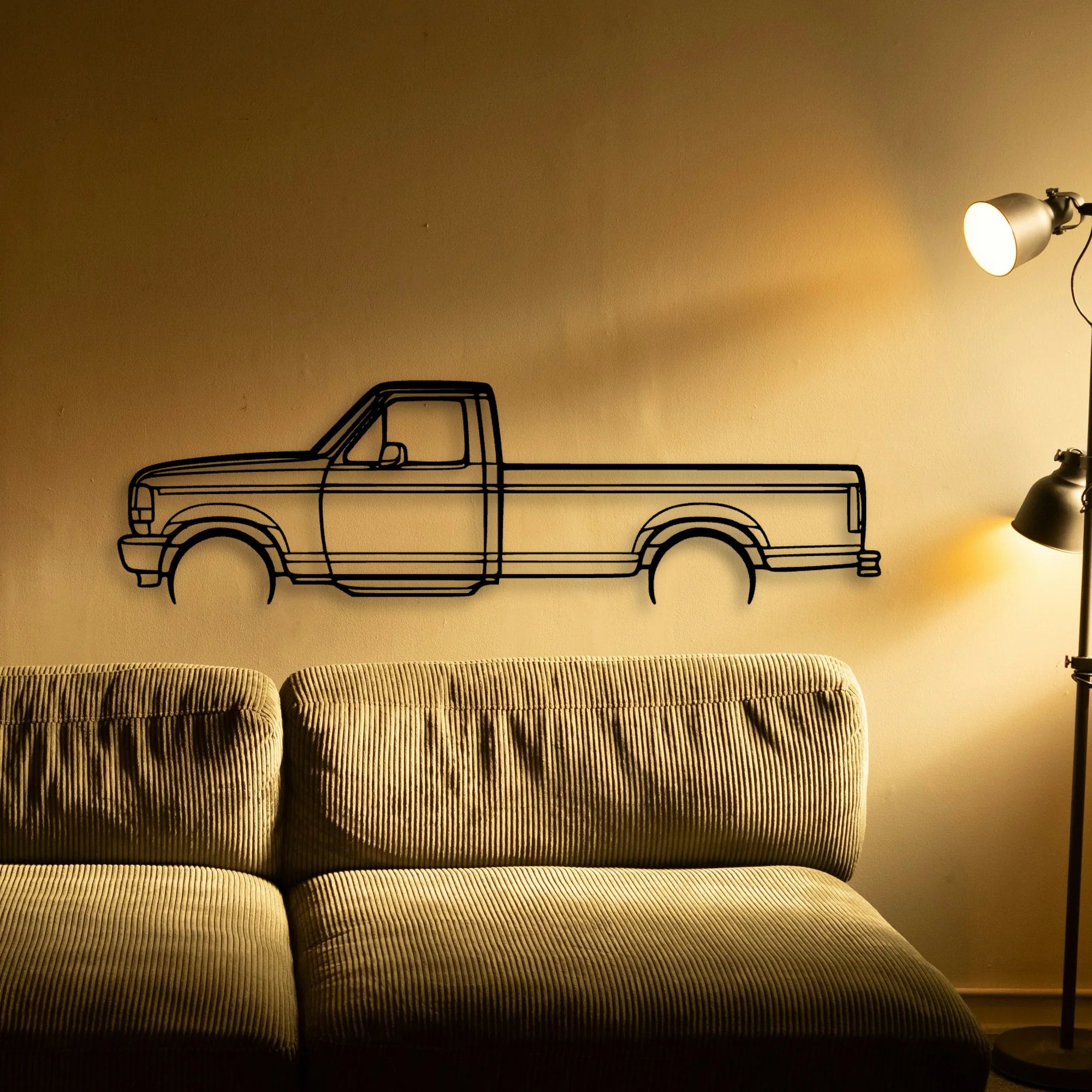 F150 1996 Classic Silhouette Metal Wall Art - Tinvibe