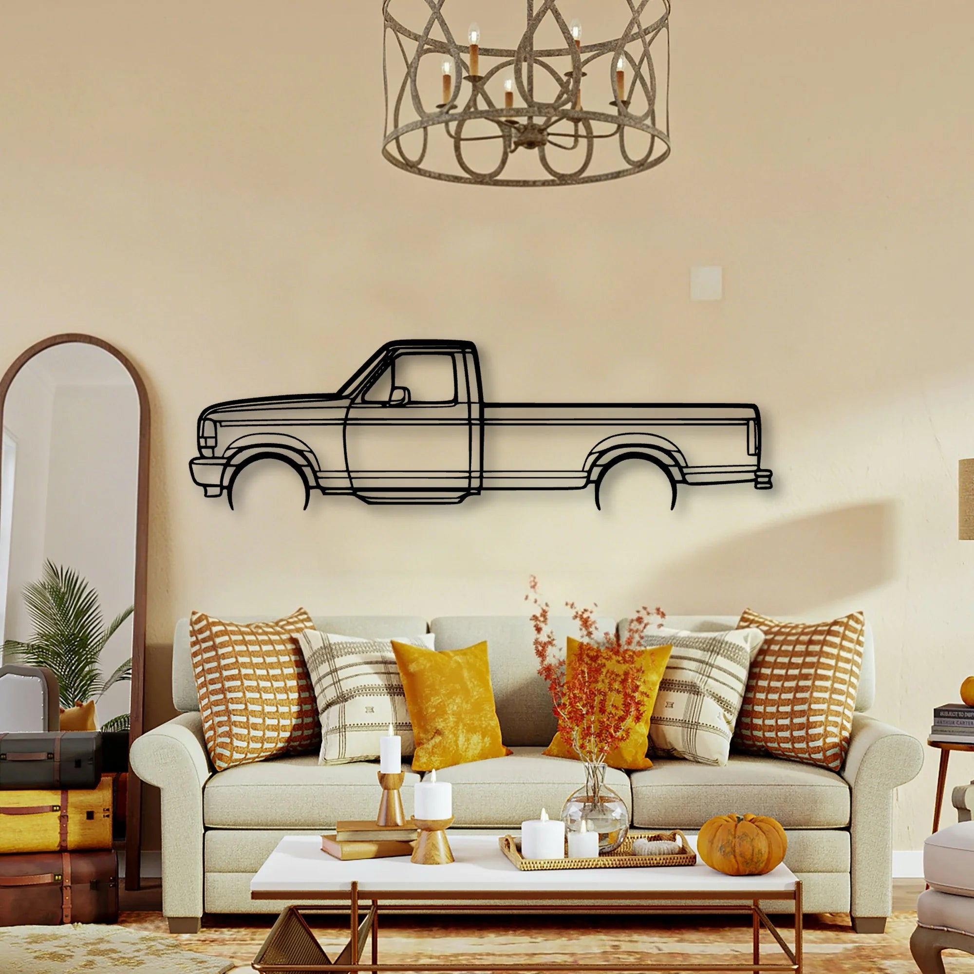 F150 1996 Classic Silhouette Metal Wall Art - Tinvibe