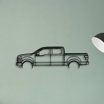 F150 2016 Classic Silhouette Metal Wall Art - Tinvibe