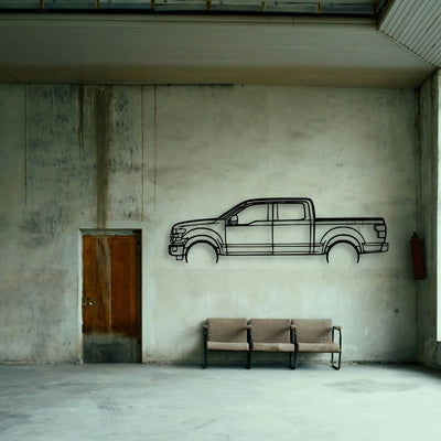 F150 2016 Classic Silhouette Metal Wall Art - Tinvibe