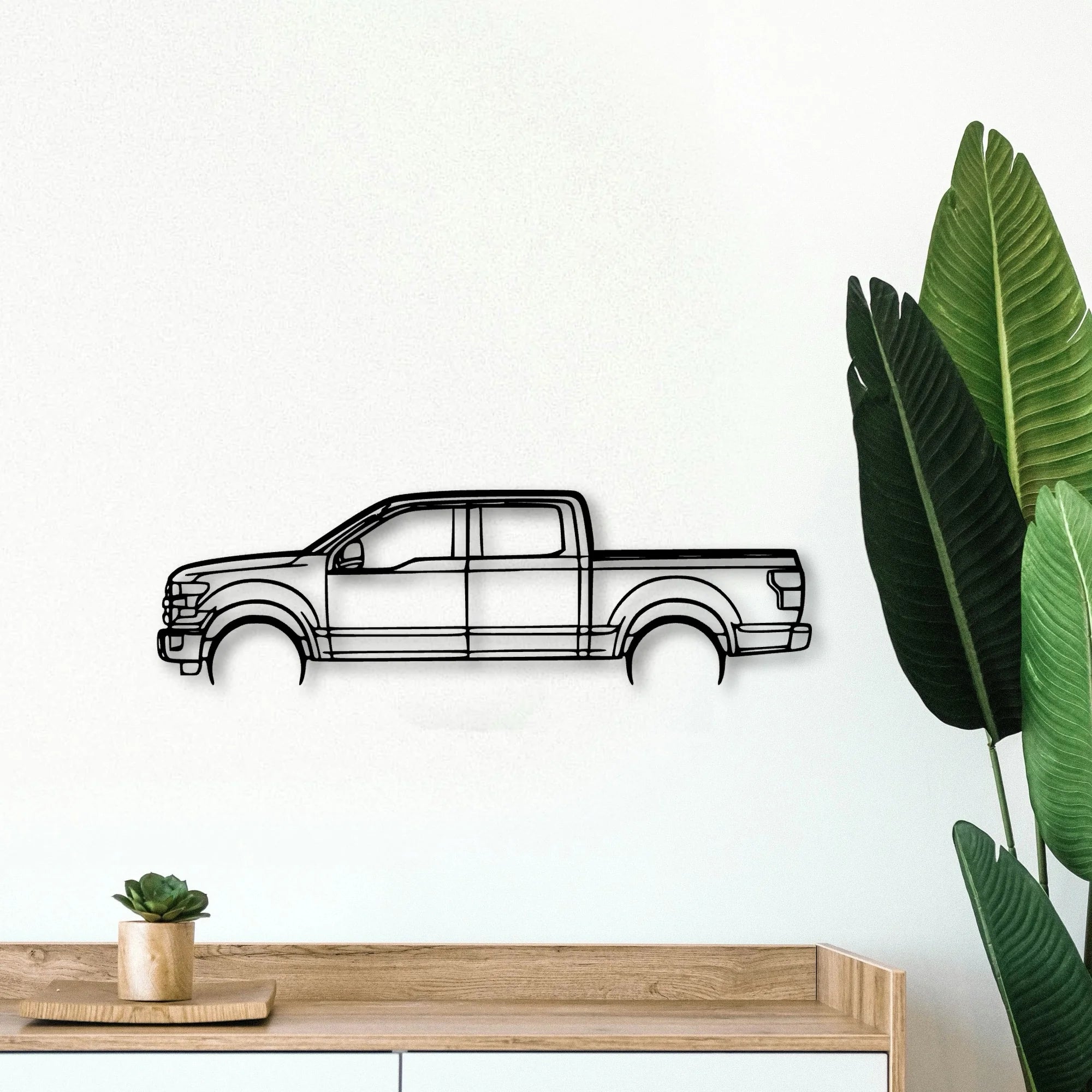 F150 2016 Classic Silhouette Metal Wall Art - Tinvibe