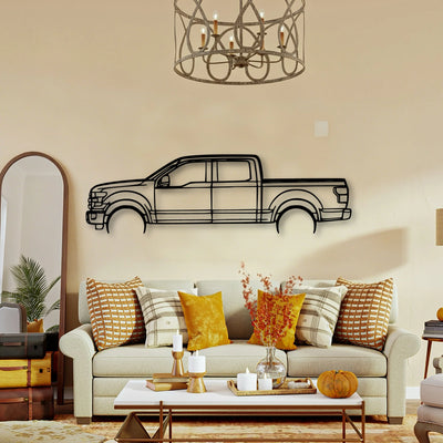 F150 2016 Classic Silhouette Metal Wall Art - Tinvibe