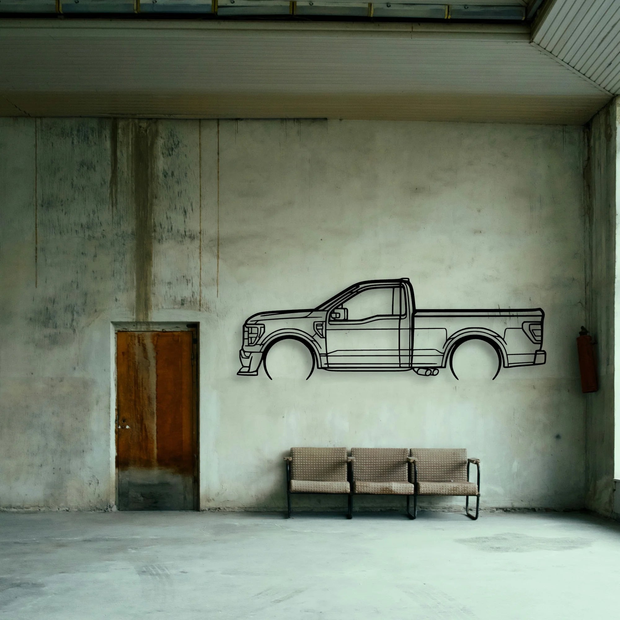 F150 SS Classic Silhouette Metal Wall Art - Tinvibe