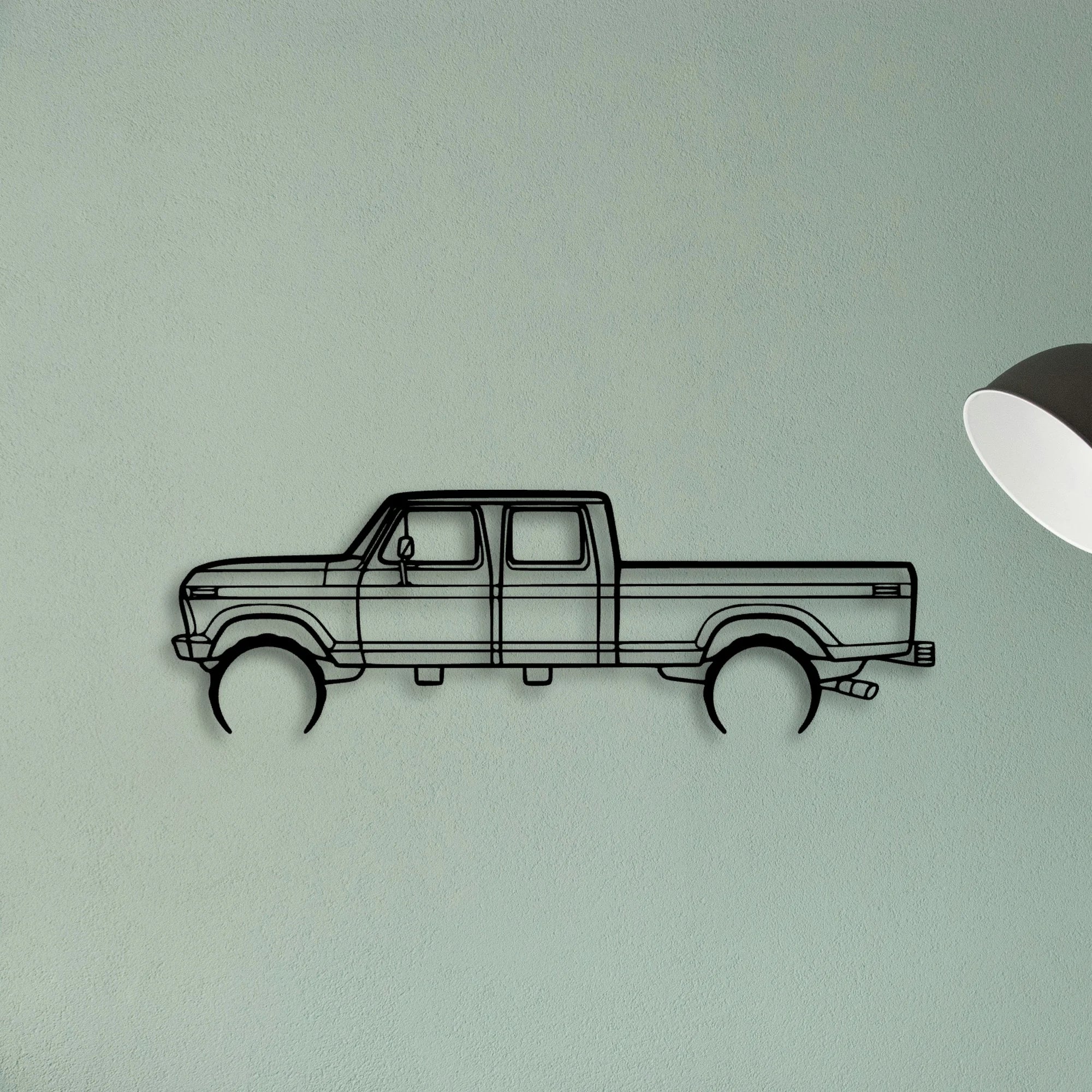 F350 1976 Classic Silhouette Metal Wall Art - Tinvibe