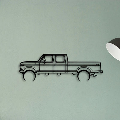 F350 1976 Classic Silhouette Metal Wall Art - Tinvibe
