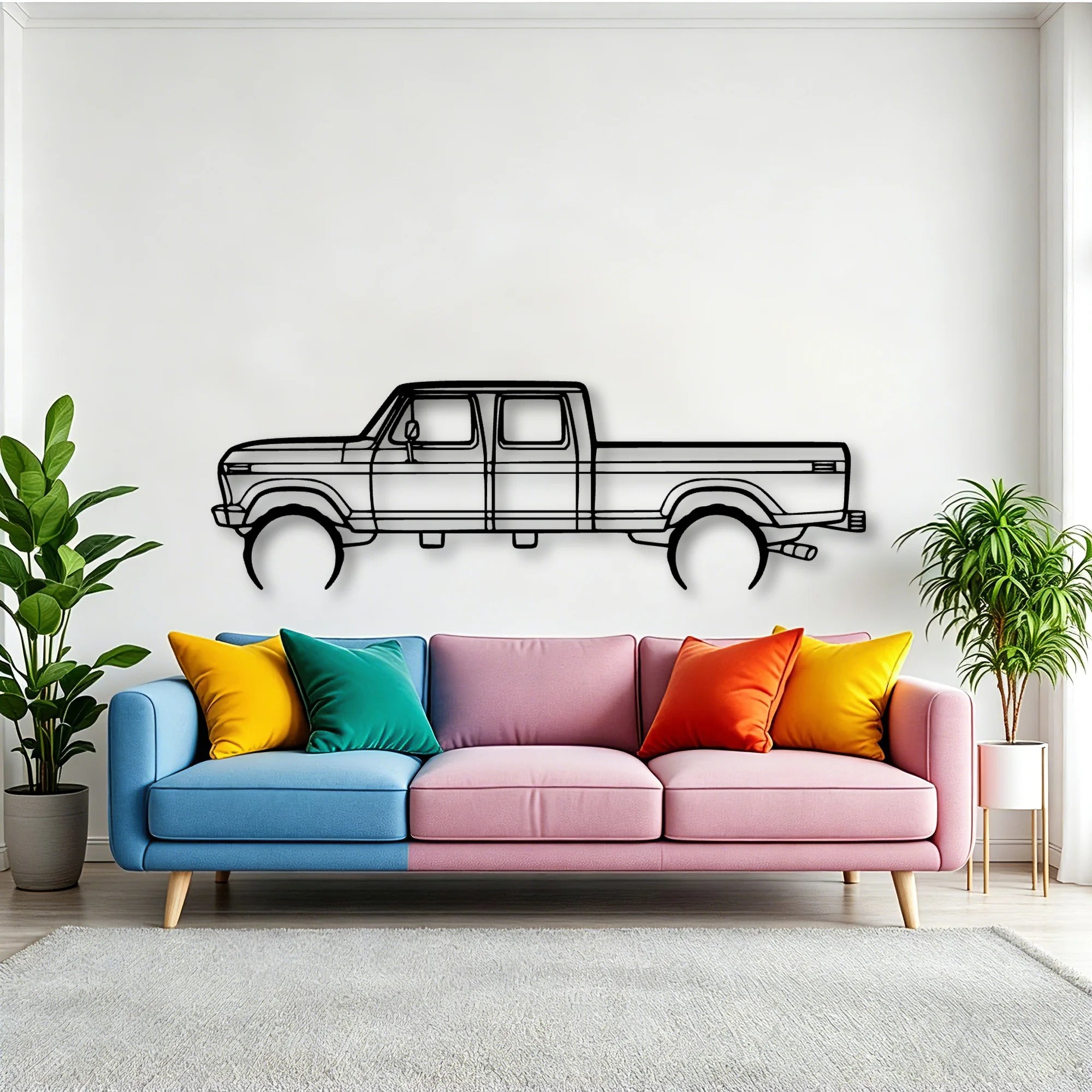 F350 1976 Classic Silhouette Metal Wall Art - Tinvibe