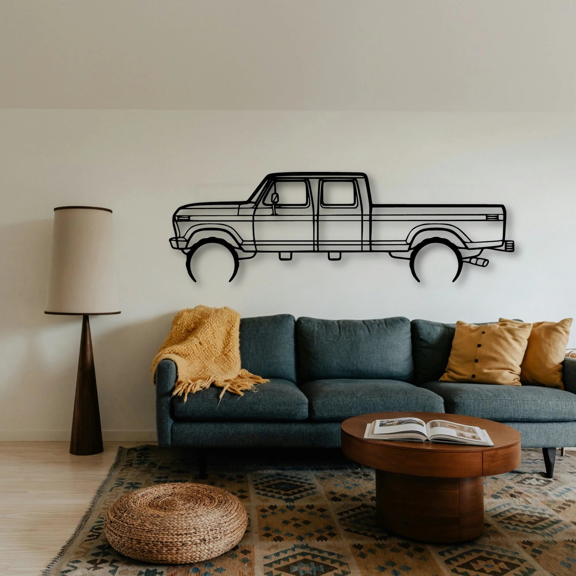 F350 1976 Classic Silhouette Metal Wall Art - Tinvibe