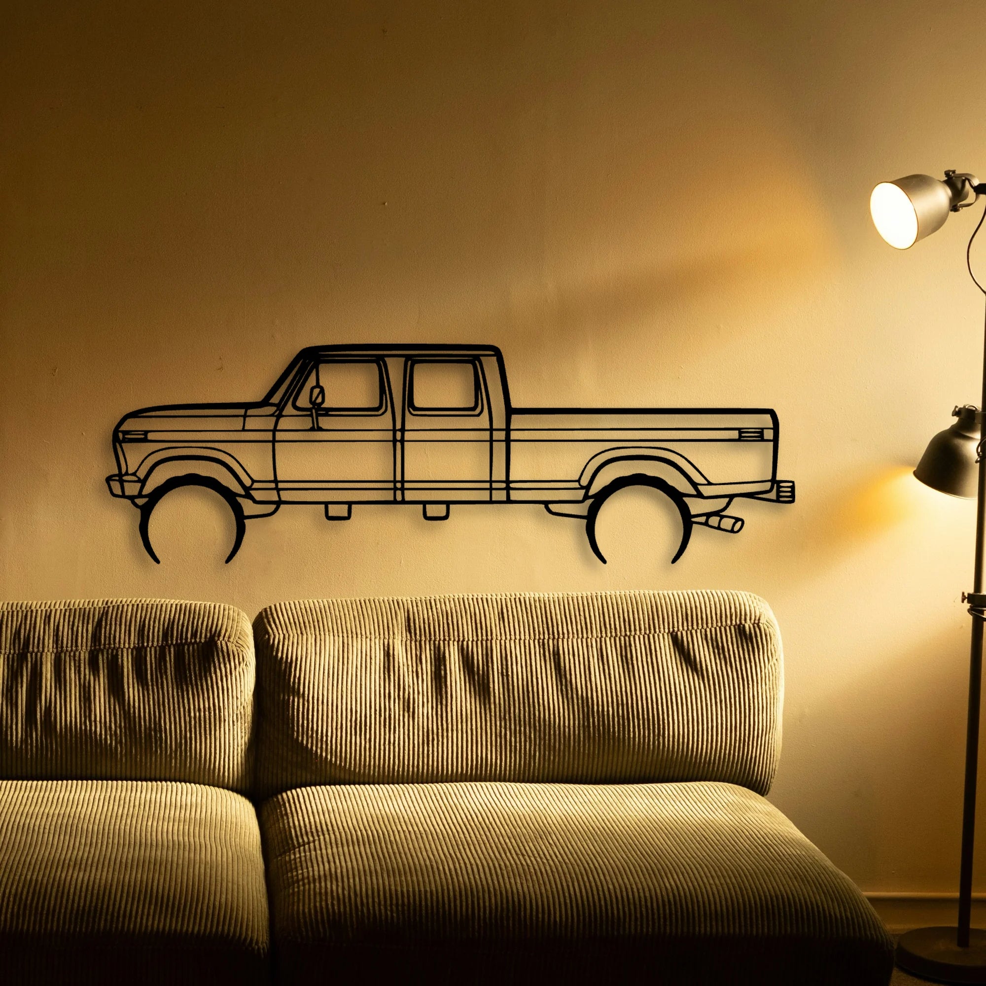 F350 1976 Classic Silhouette Metal Wall Art - Tinvibe