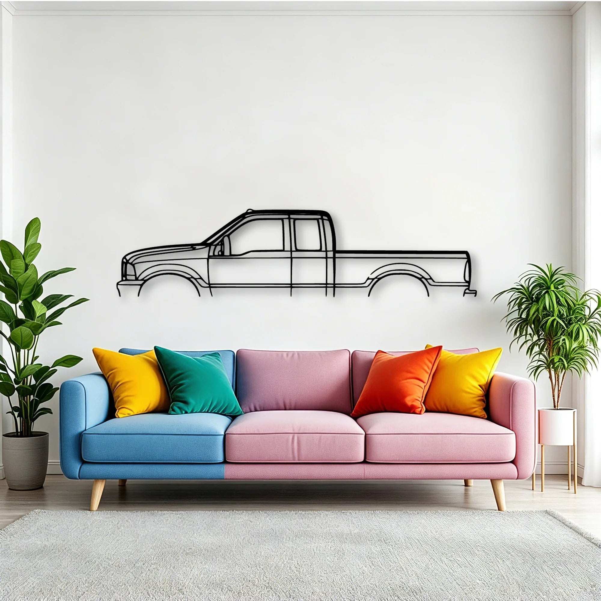 F350 2003 Classic Silhouette Metal Wall Art - Tinvibe