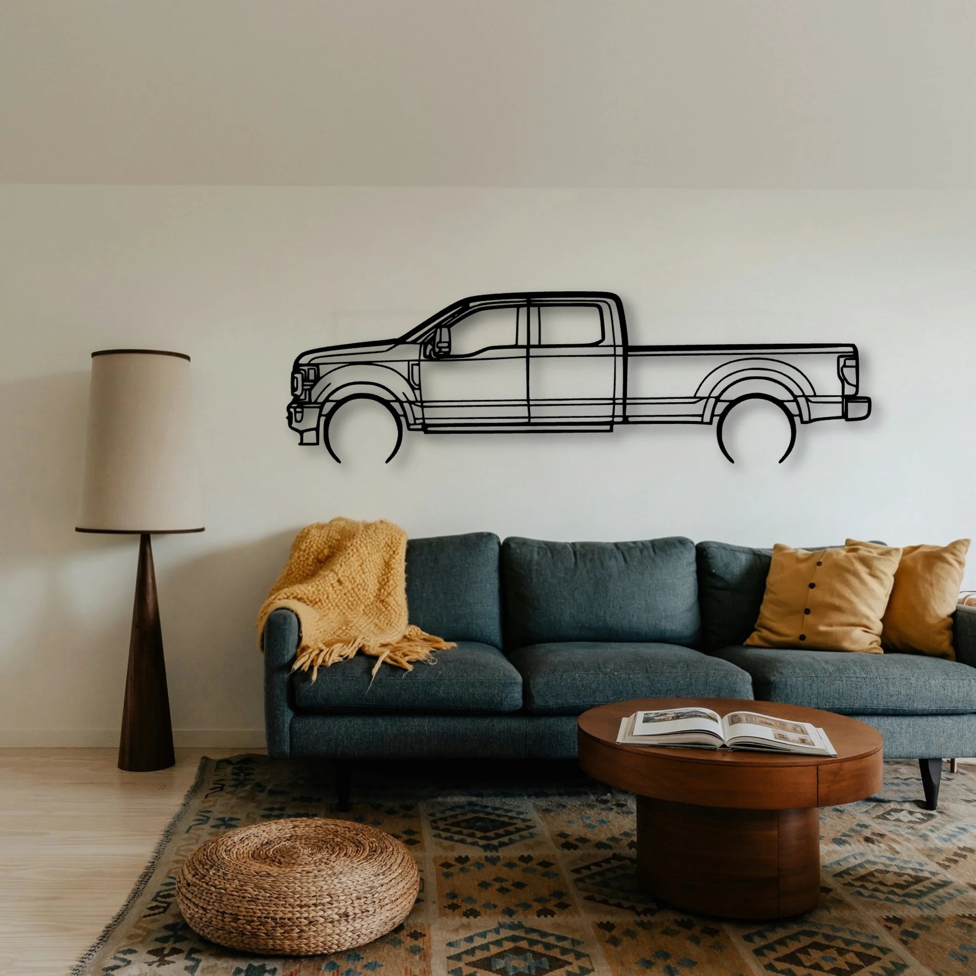 F350 2022 Platinum Classic Silhouette Metal Wall Art - Tinvibe
