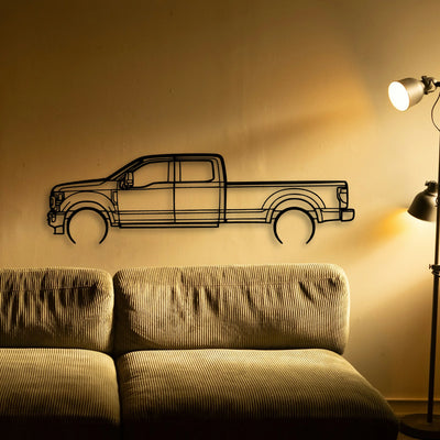 F350 2022 Platinum Classic Silhouette Metal Wall Art - Tinvibe