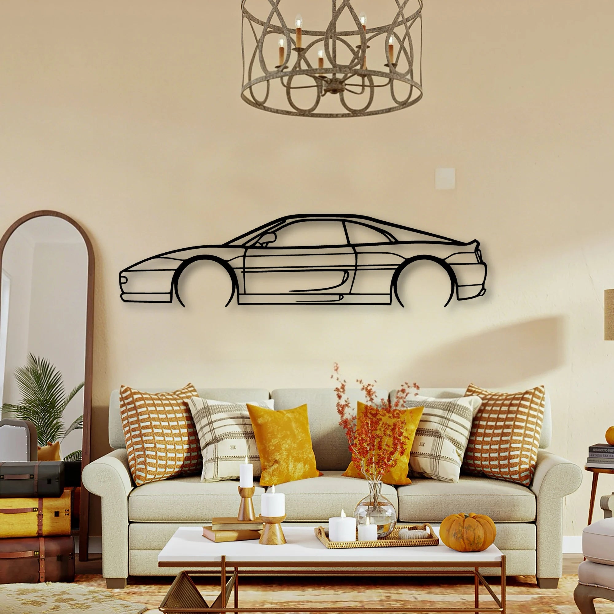 F355 Classic Silhouette Metal Wall Art - Tinvibe