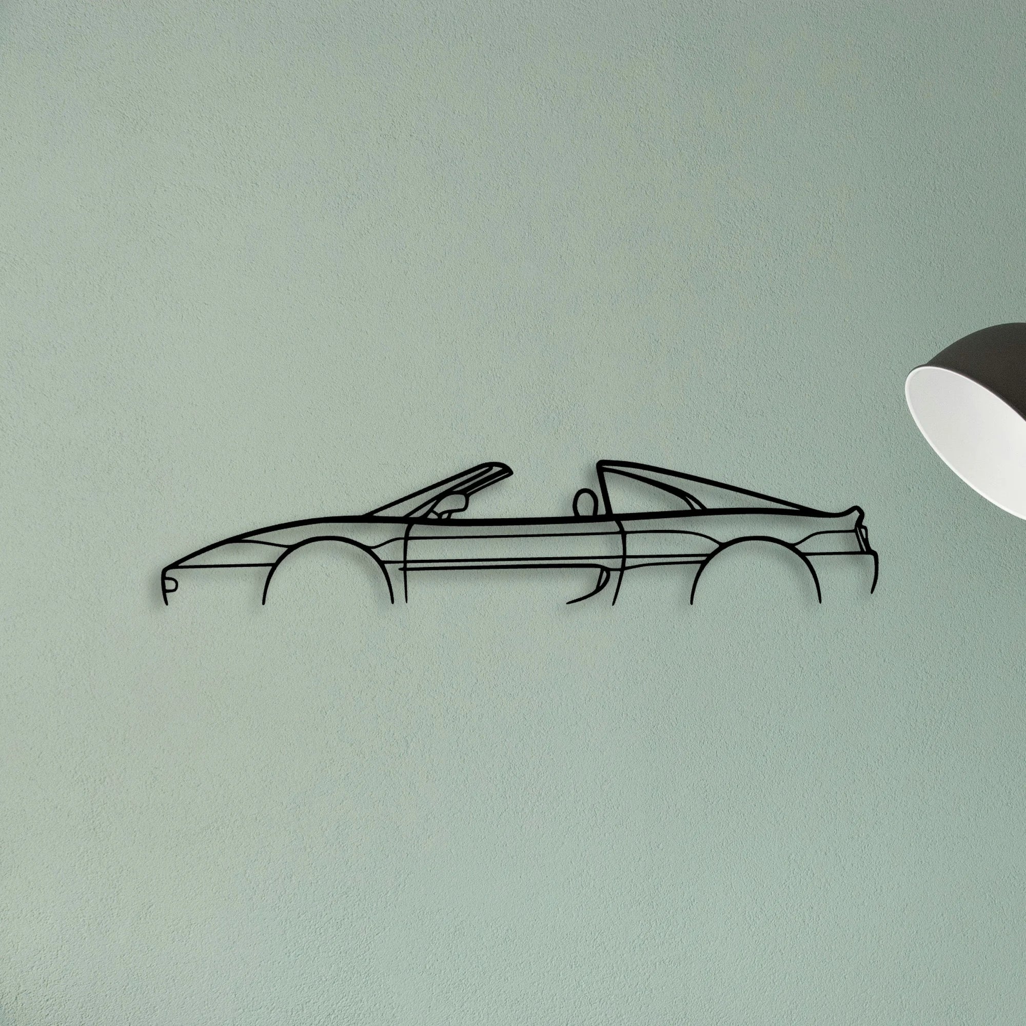 F355 GTS Classic Silhouette Metal Wall Art - Tinvibe