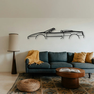 F355 Spider Classic Silhouette Metal Wall Art - Tinvibe