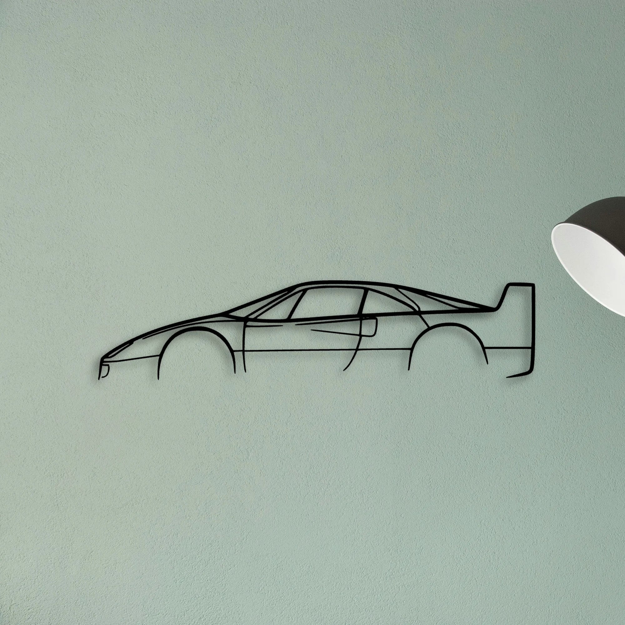 F40 Classic Silhouette Metal Wall Art - Tinvibe