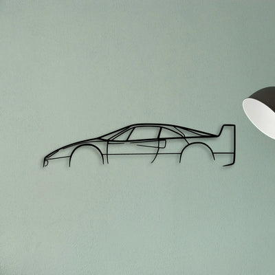 F40 Classic Silhouette Metal Wall Art - Tinvibe