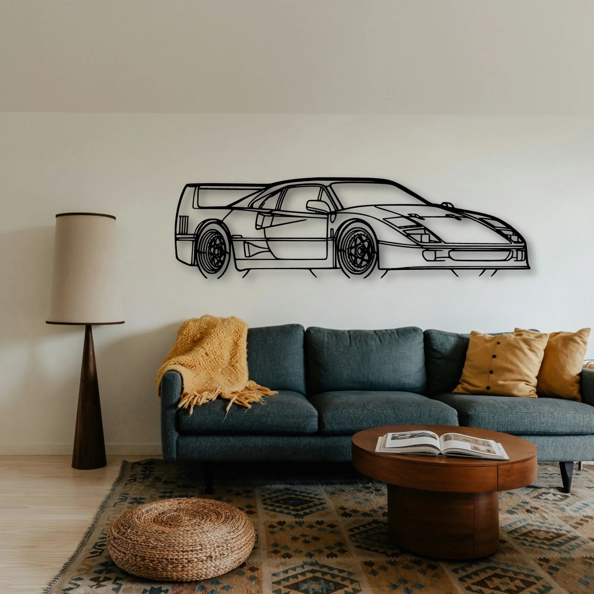 F40 Angle Classic Silhouette Metal Wall Art - Tinvibe
