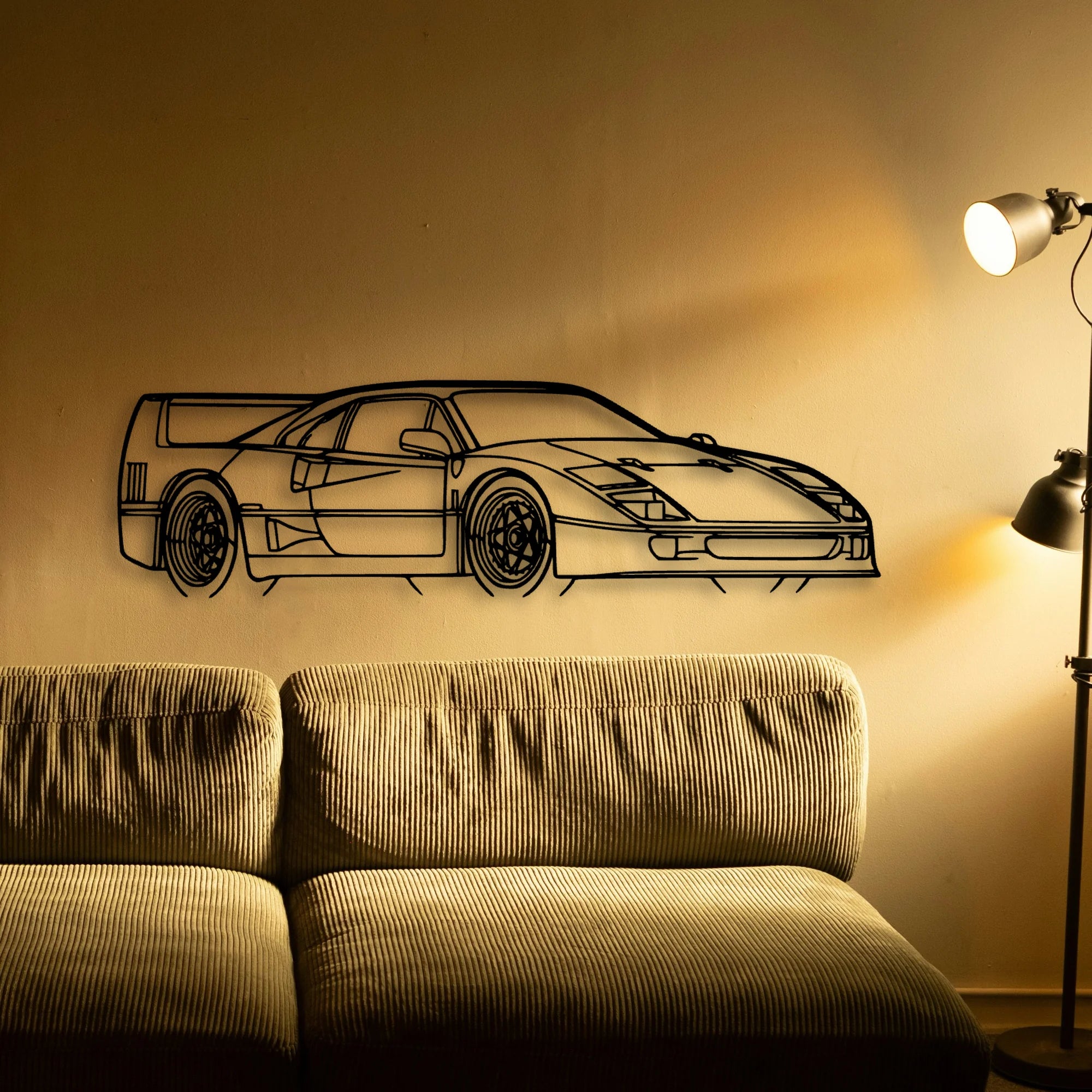 F40 Angle Classic Silhouette Metal Wall Art - Tinvibe