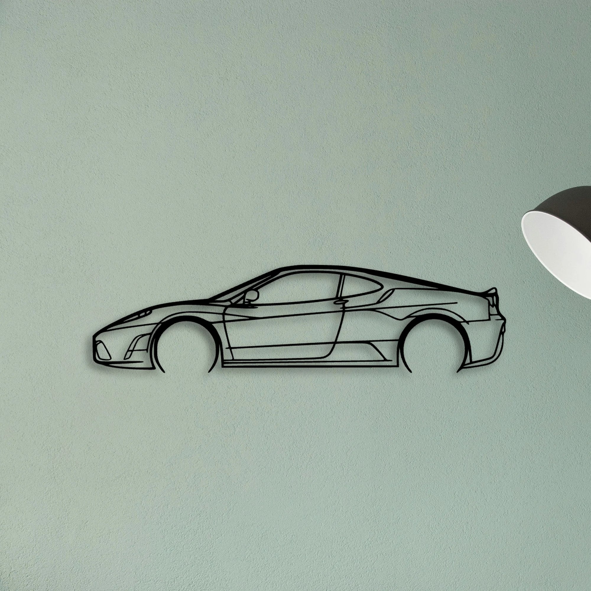 F430 Scuderia Classic Silhouette Metal Wall Art - Tinvibe