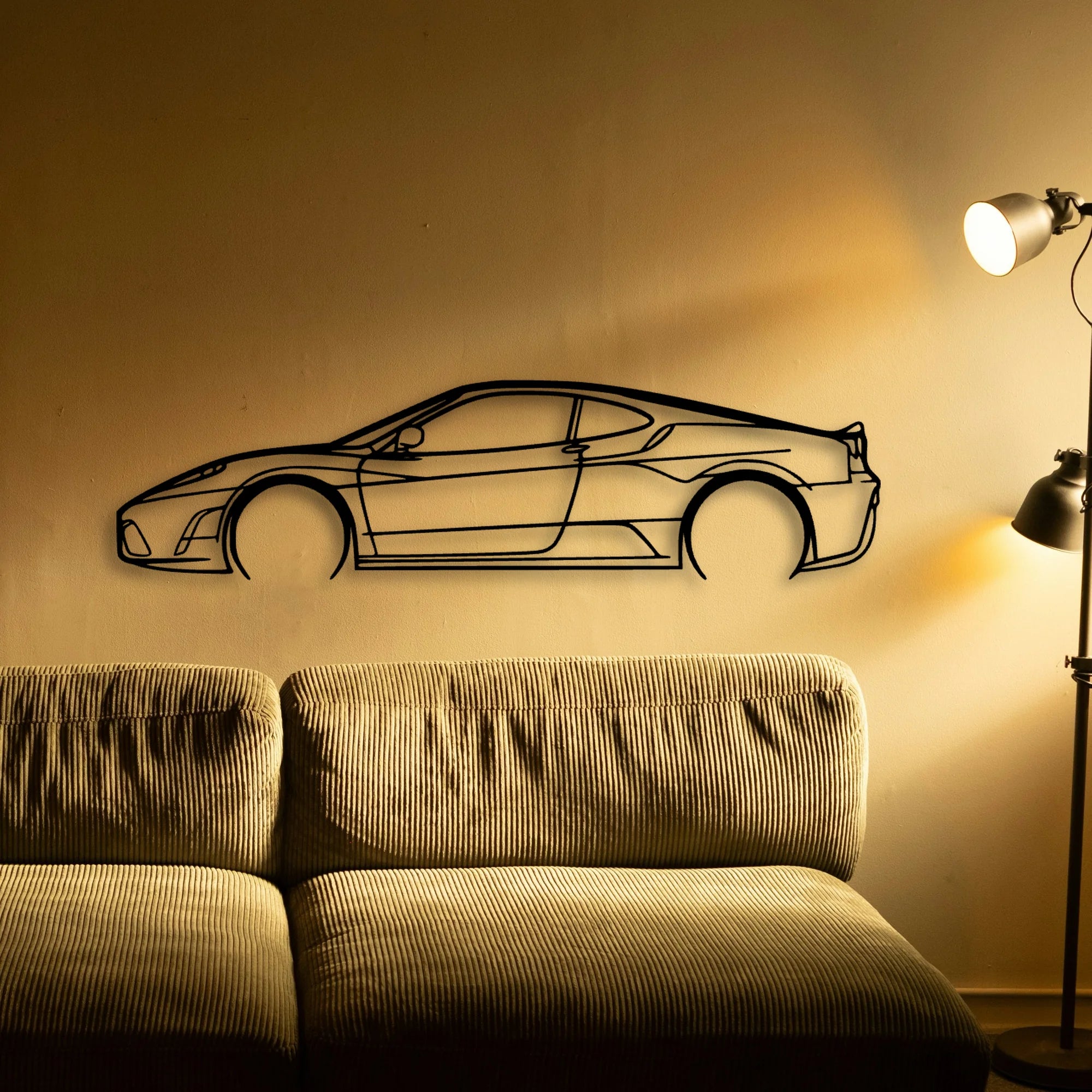 F430 Scuderia Classic Silhouette Metal Wall Art - Tinvibe