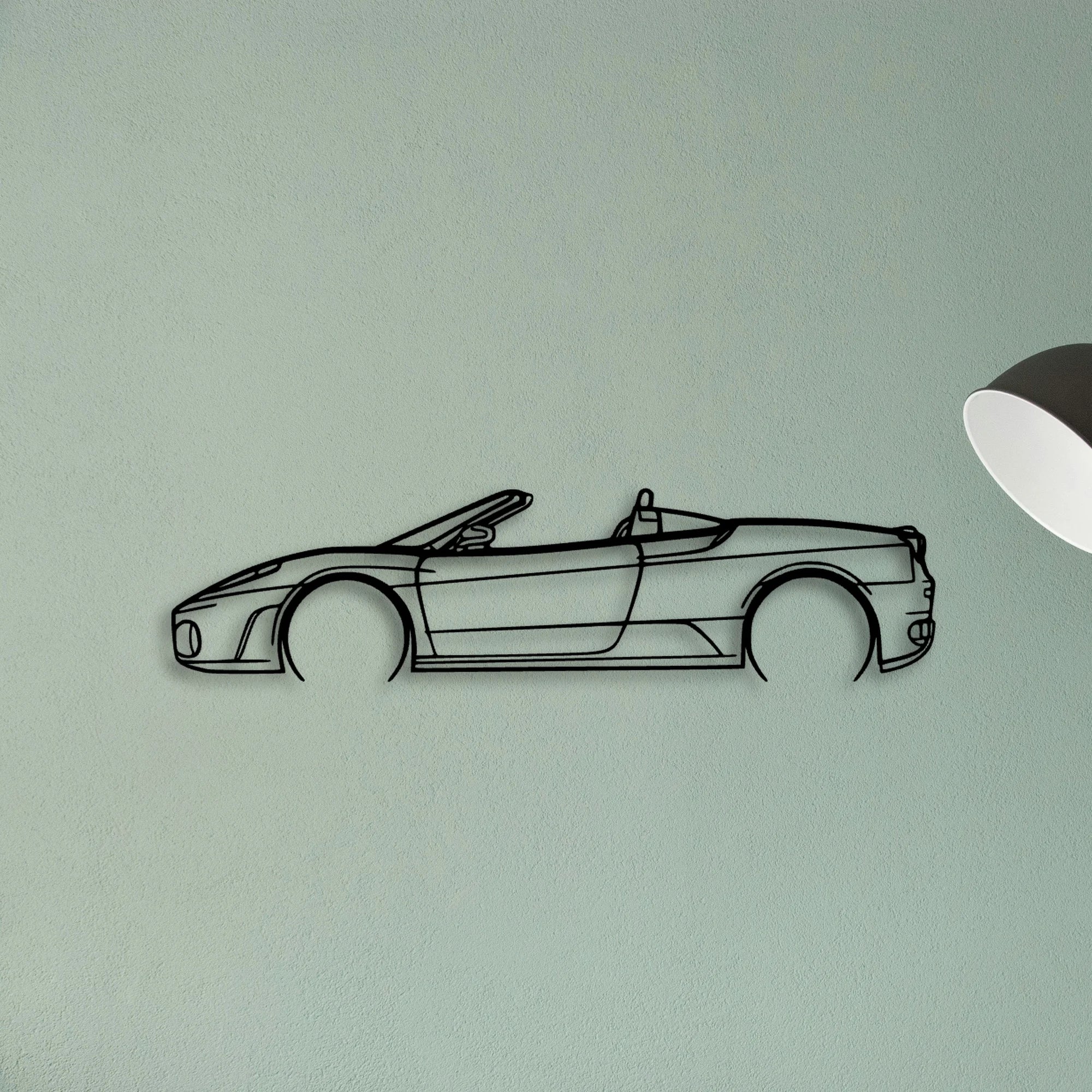 F430 Spider Classic Silhouette Metal Wall Art - Tinvibe