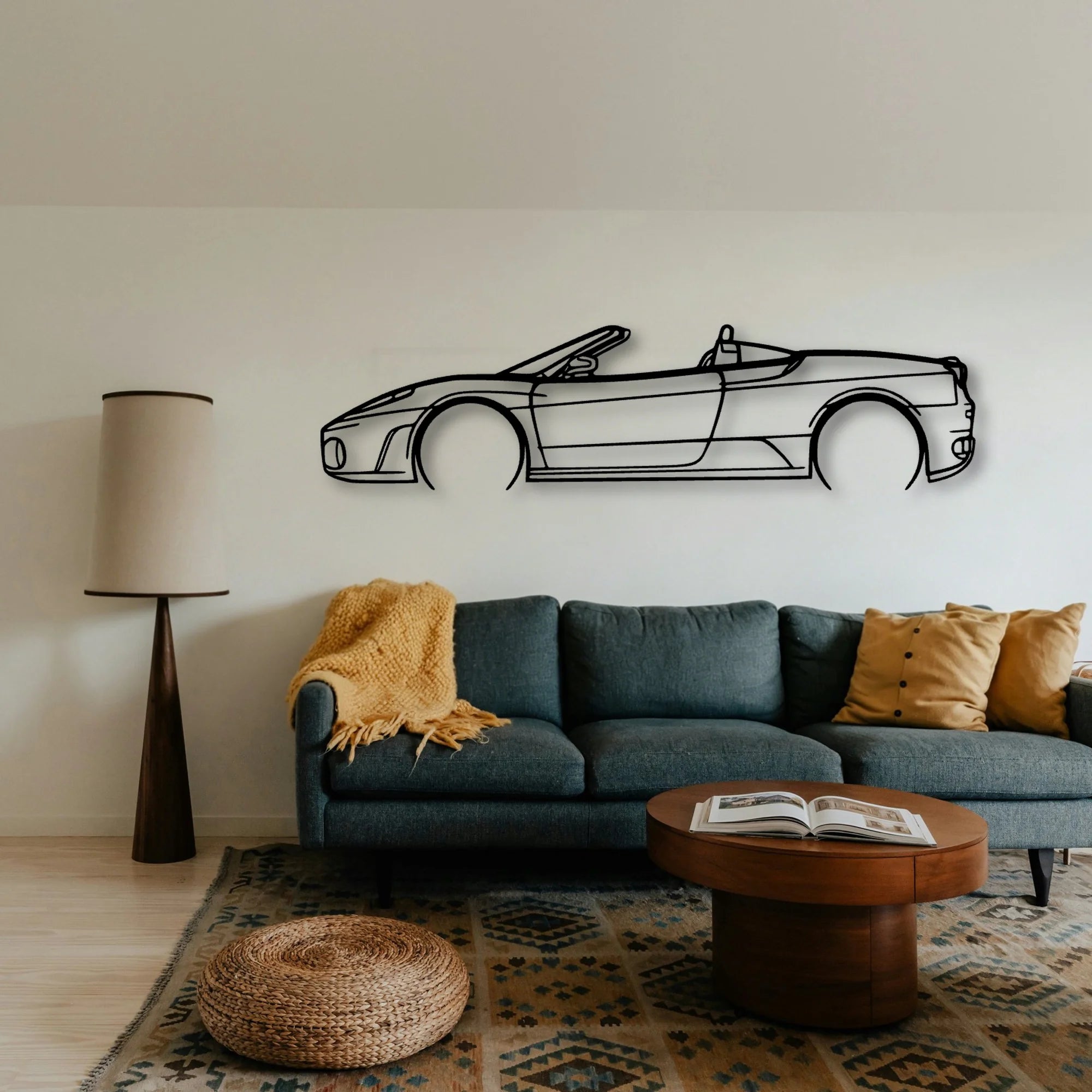 F430 Spider Classic Silhouette Metal Wall Art - Tinvibe