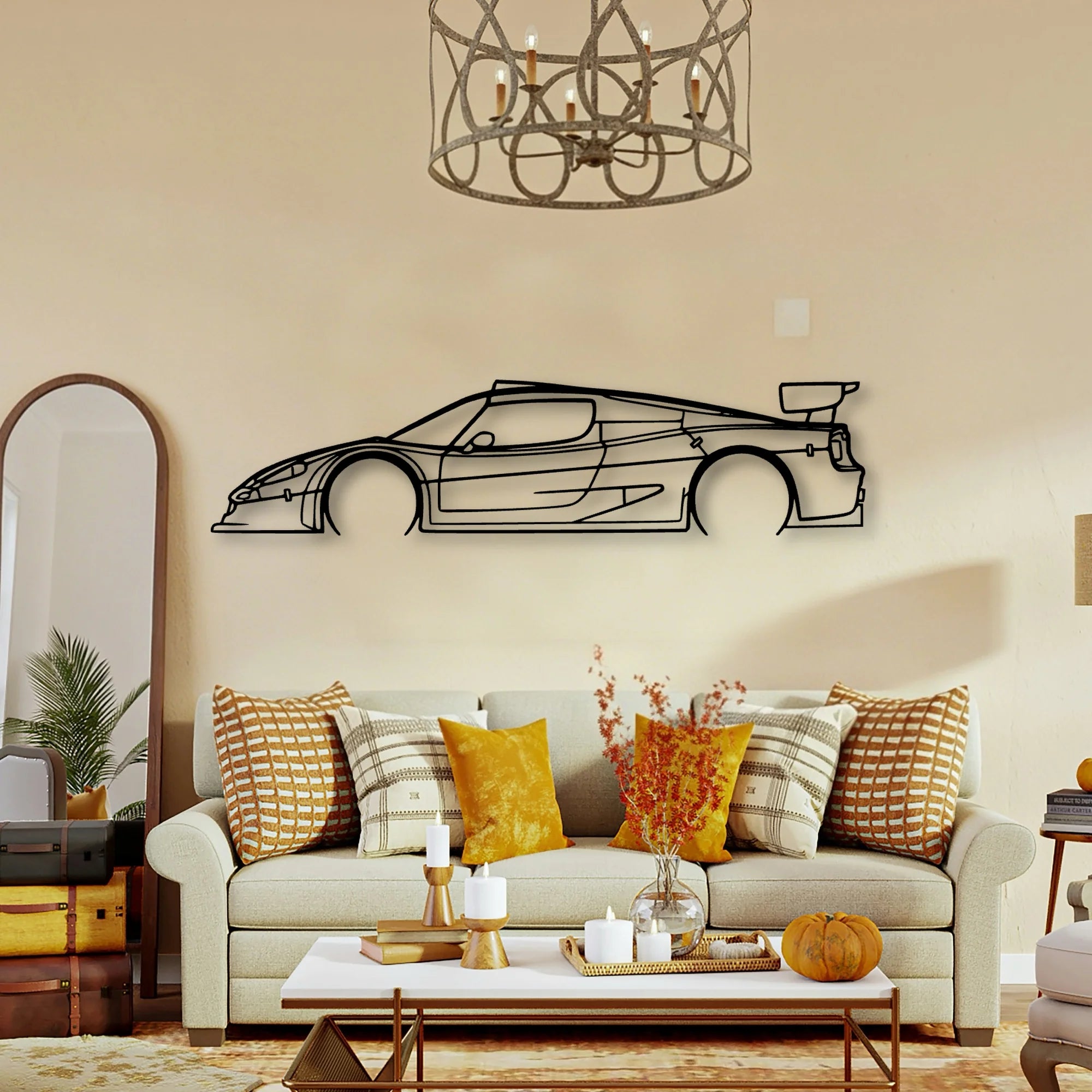 F50 GT Classic Silhouette Metal Wall Art - Tinvibe
