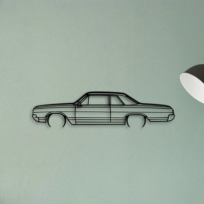 F85 Coupe 1965 Classic Silhouette Metal Wall Art - Tinvibe