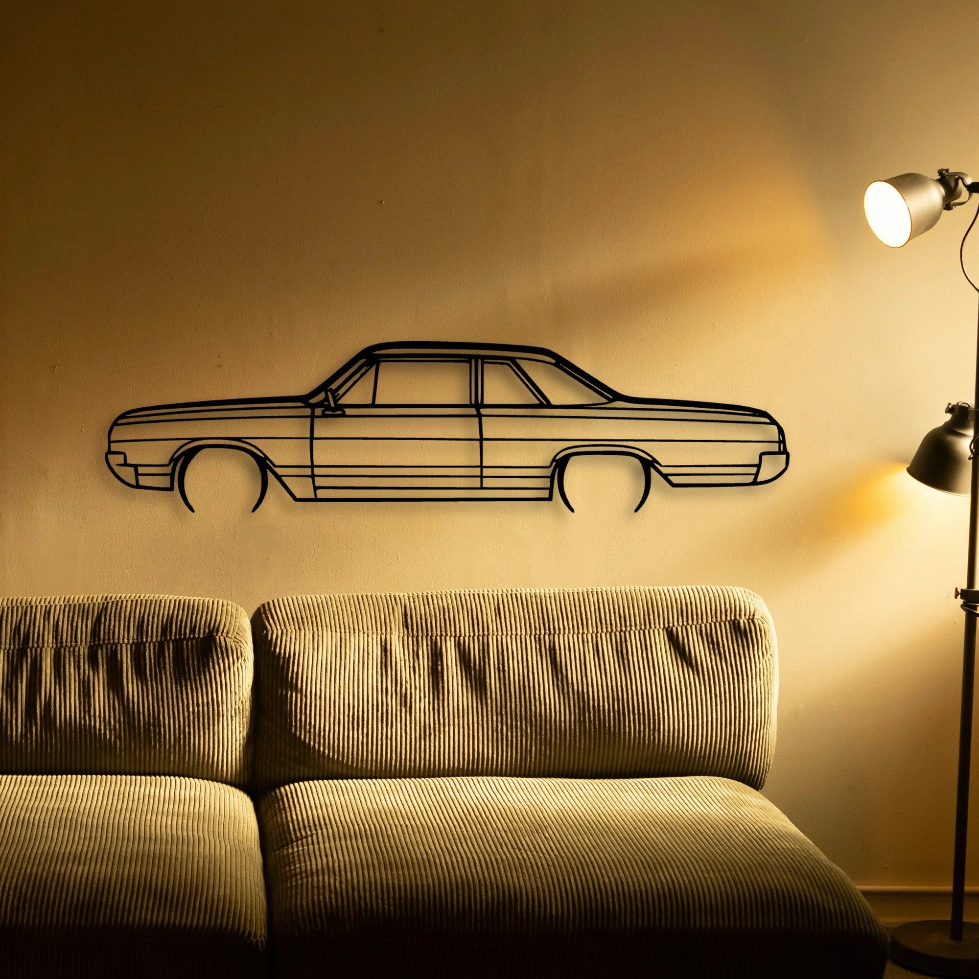 F85 Coupe 1965 Classic Silhouette Metal Wall Art - Tinvibe