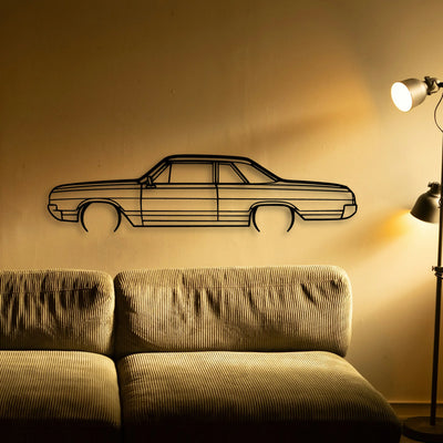 F85 Coupe 1965 Classic Silhouette Metal Wall Art - Tinvibe