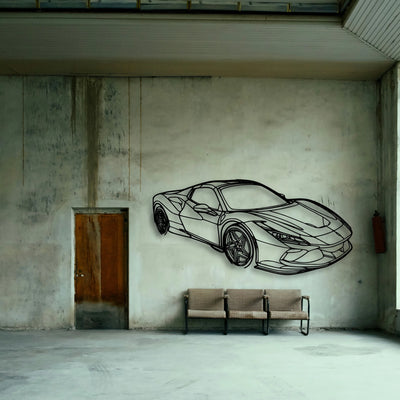 F8 Tributo Angle Classic Silhouette Metal Wall Art - Tinvibe
