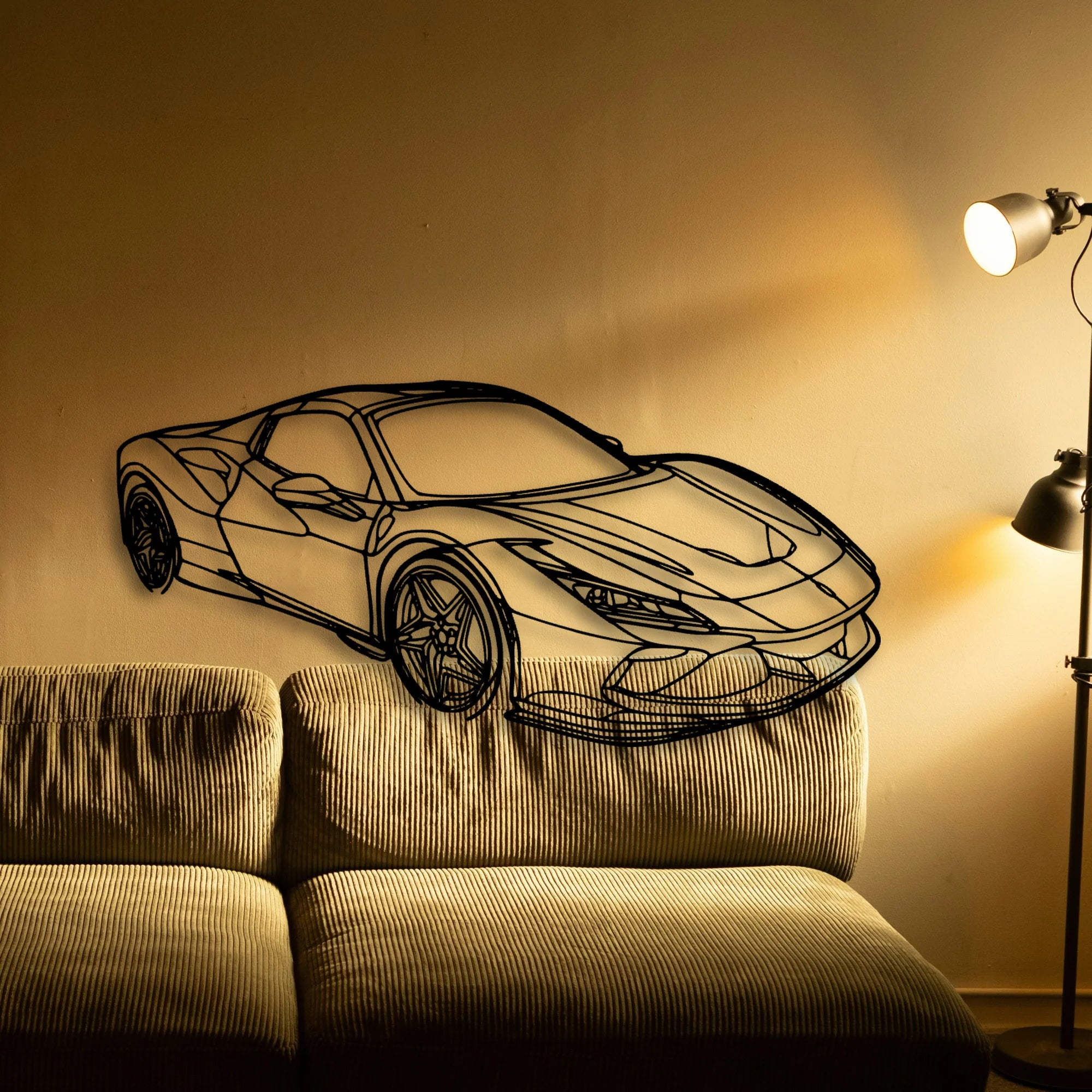 F8 Tributo Angle Classic Silhouette Metal Wall Art - Tinvibe