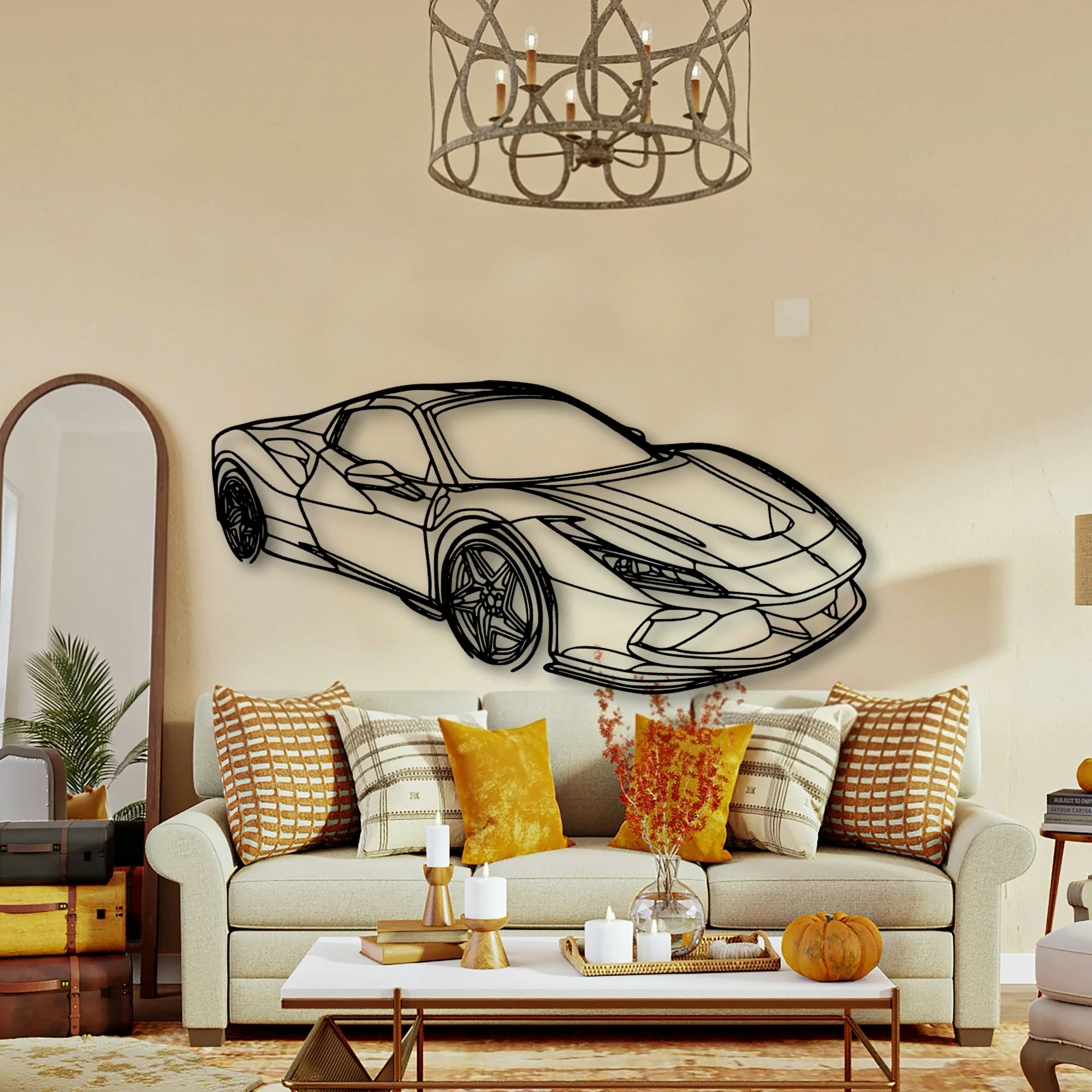 F8 Tributo Angle Classic Silhouette Metal Wall Art - Tinvibe