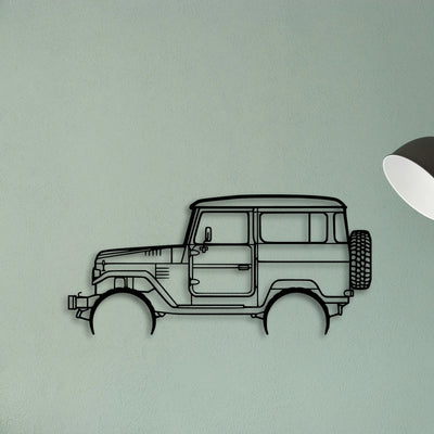 FJ40 1977 Classic Silhouette Metal Wall Art - Tinvibe